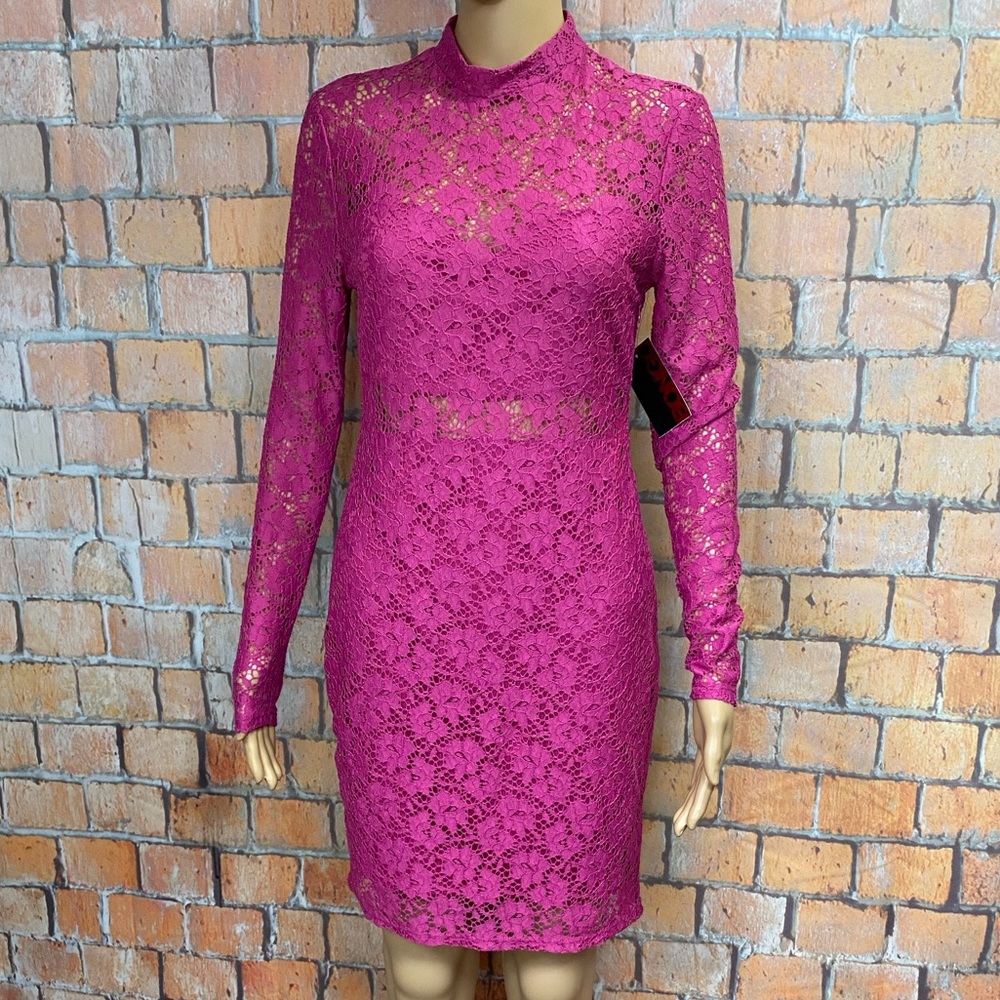Bongo‎ Fuschia Lace Bodycon Dress